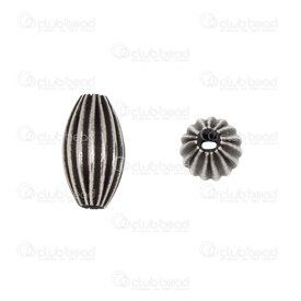 1720-240312-10AN - Stainless steel Bead Oval 10.5x6mm Lined Design 1.5mm hole Antique 4pcs 1720-240312-10AN,Stainless Steel,Beads and Pendants,montreal, quebec, canada, beads, wholesale