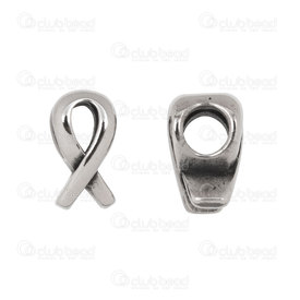 1720-240313-06 - stainless steel bead breast cancer 14.5x7.5mm 5.5mm Hole Natural 4pcs 1720-240313-06,breasts,montreal, quebec, canada, beads, wholesale