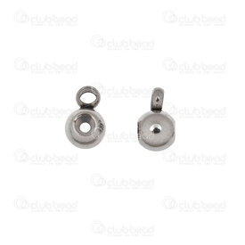 1720-240501-04L - Stainless Steel Chain Bead Stopper 4x3.5mm 1.2mm hole  with loop and rubber Natural 20pcs 1720-240501-04L,montreal, quebec, canada, beads, wholesale