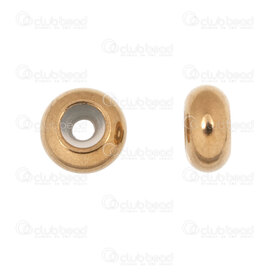 1720-240501-06GL - Stainless Steel 304 Chain Bead Stopper 6x3x2mm with rubber Gold Plated 20pcs 1720-240501-06GL,Findings,Stopper beads,montreal, quebec, canada, beads, wholesale
