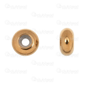 1720-240501-08GL - Stainless Steel Chain Bead Stopper 8x4x2.2mm with rubber Gold Plated 20pcs 1720-240501-08GL,Findings,Stopper beads,montreal, quebec, canada, beads, wholesale