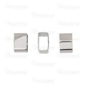 1720-240502-0108 - Stainless Steel bead slider rectangle for 8x4mm flat cord 9x6x5.5mm Natural 20pcs 1720-240502-0108,montreal, quebec, canada, beads, wholesale