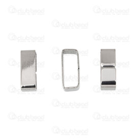 1720-240502-0110 - Stainless Steel bead slider rectangle for 10x4mm flat cord 11x4x5mm Natural 20pcs 1720-240502-0110,Beads,Metal,Stainless Steel,montreal, quebec, canada, beads, wholesale