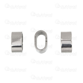 1720-240502-0208 - Stainless Steel bead slider round rectangle for 8x4mm cord 10x5x6mm Natural 20pcs 1720-240502-0208,Beads,Metal,Stainless Steel,montreal, quebec, canada, beads, wholesale