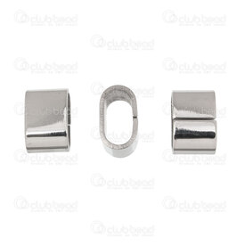 1720-240502-0210 - Stainless Steel bead slider round rectangle for 10x5mm cord 12.5x8x7mm Natural 10pcs 1720-240502-0210,Beads,Metal,Stainless Steel,montreal, quebec, canada, beads, wholesale