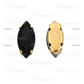 1720-240513-04 - Acier Inoxydable 304 Bille Œil de Cheval 15x7x5mm Noir (a coudre) Trou 1mm 2 Trous avec Boule Plaque Or 50pcs 1720-240513-04,BILLE ACIER INOX,montreal, quebec, canada, beads, wholesale