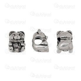 1720-2410-02AN - Animal stainless steel bead dog 13x11mm antique 2pcs 7gr 1720-2410-02AN,dog,montreal, quebec, canada, beads, wholesale