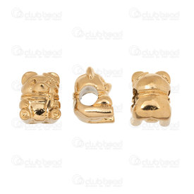 1720-2410-02GL - Animal stainless steel bead dog 13x11mm gold 2pcs 7gr 1720-2410-02GL,dog,montreal, quebec, canada, beads, wholesale