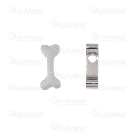 1720-2410-14 - Animal Stainless Steel Bead Bone 4.5x10x3mm 1.5mm Hole Natural 4pcs 1720-2410-14,Beads,Metal,Stainless Steel,montreal, quebec, canada, beads, wholesale