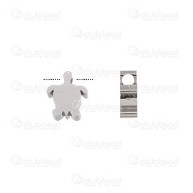 1720-2410-16 - Animal Stainless Steel Bead Turtle 8x7x3mm 1.5mm hole Natural 4pcs 1720-2410-16,Beads,Metal,Stainless Steel,montreal, quebec, canada, beads, wholesale