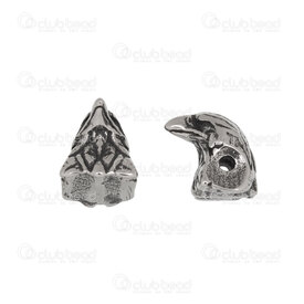 1720-2410-18AN - Animal Stainless Steel Bead Eagle Head 9.5x9x11mm 2mm hole Antique 4pcs 1720-2410-18AN,Animal beads,montreal, quebec, canada, beads, wholesale