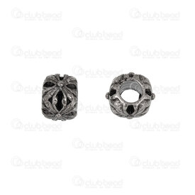 1720-2411-04AN - Nature Stainless Steel Bead Fleur de Lys 7.5x10mm 5mm hole Antique 4pcs 1720-2411-04AN,Stainless Steel,Chains,montreal, quebec, canada, beads, wholesale