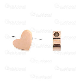 1720-2414-20RGL - Heart Stainless Steel Bead Heart 7x8x3mm 1.5mm hole Rose Gold 4pcs 1720-2414-20RGL,Beads,Metal,Stainless Steel,montreal, quebec, canada, beads, wholesale