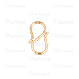 1720-2500-002GL - Stainless Steel 304 Hook Clasp S Shape 12.5x6mm Gold Color 20pcs 1720-2500-002GL,GOLD CLASP,montreal, quebec, canada, beads, wholesale