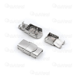 1720-2502-10 - Stainless Steel clasp 10.5x3mm for 10mm Flat Cord 2 sets 1720-2502-10,Findings,Clasps,Other,montreal, quebec, canada, beads, wholesale