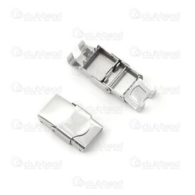 1720-2502-12 - Stainless Steel clasp 24x15.5mm for 12.5x4mm Flat Cord Natural 2 sets 1720-2502-12,Findings,Clasps,Other,montreal, quebec, canada, beads, wholesale