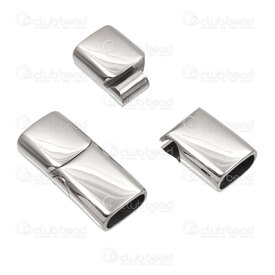 1720-2503-08 - Stainless Steel 304 Magnetic Clasp For Flat Cord 4x8mm 22.5x6mm Double Lock Natural 2pcs 1720-2503-08,Findings,Clasps,Slide lock,Stainless Steel 304,Magnetic Clasp,For Flat Cord 4x8mm,Double Lock,22.5x6mm,Grey,Natural,Metal,2pcs,China,montreal, quebec, canada, beads, wholesale