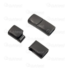 1720-2503-08BBN - Stainless Steel 304 Magnetic Clasp For Flat Cord 8x4.5mm 23x10x6.5mm Double Lock Brushed Black 2pcs 1720-2503-08BBN,Magnetic,montreal, quebec, canada, beads, wholesale