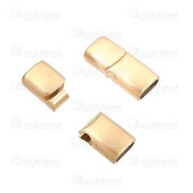 1720-2503-08BGL - Stainless Steel 304 Magnetic Clasp For Flat Cord 8x4.5mm 23x10x6.5mm Double Lock Brushed Gold 2pcs 1720-2503-08BGL,fermoir or,montreal, quebec, canada, beads, wholesale