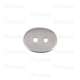 1720-2505-14F - Stainless steel button style clasp 14x11x0.8mm 2mm hole Flat Natural 50pcs 1720-2505-14F,Findings,Stainless Steel,montreal, quebec, canada, beads, wholesale