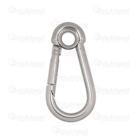 1720-2510 - Stainless steel carabiner clasp 50x25x5mm with 6.5mm loop Natural 5pcs 1720-2510,Stainless Steel,montreal, quebec, canada, beads, wholesale