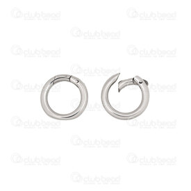 1720-2513-12 - Stainless steel carabiner clasp round 12mm inner 7mm Natural 3pcs 1720-2513-12,Findings,Clasps,Springing,Spring rings,montreal, quebec, canada, beads, wholesale