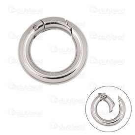 1720-2513-16 - Stainless steel carabiner clasp round 16mm inner 10mm Natural 3pcs 1720-2513-16,Stainless Steel Clasp,montreal, quebec, canada, beads, wholesale