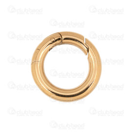 1720-2513-16GL - Stainless Steel 304 Carabiner Clasp Round 16mm inner 10mm Gold Plated 3pcs 1720-2513-16GL,Findings,Clasps,Springing,Spring rings,montreal, quebec, canada, beads, wholesale