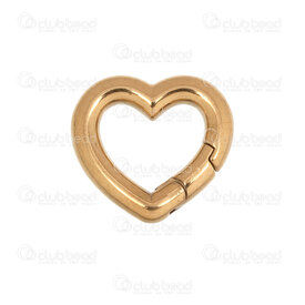 1720-2513-16HGL - Stainless Steel 304 Carabiner Spring Clasp Heart 16x17x3mm Gold Plated 2pcs 1720-2513-16HGL,Ã,montreal, quebec, canada, beads, wholesale