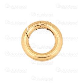1720-2513-18GL - Stainless Steel 304 Carabiner Spring Clasp Round 18mm inner 10.5mm 2.5mm Opening Gold Plated 3pcs 1720-2513-18GL,Findings,Clasps,montreal, quebec, canada, beads, wholesale