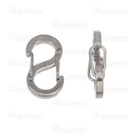 1720-2514-16S - Stainless Steel 304 Double Carabiner Clasp Lobster 16x8.5mm Natural 10pcs 1720-2514-16S,Findings,Clasps,Springing,Carabiner,montreal, quebec, canada, beads, wholesale