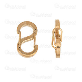 1720-2514-16SGL - Stainless Steel 304 Double Carabiner Clasp Lobster 16x8.5mm Gold Plated 10pcs 1720-2514-16SGL,Findings,Clasps,Springing,Carabiner,montreal, quebec, canada, beads, wholesale