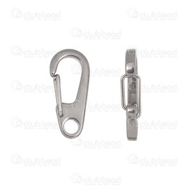 1720-2514-26 - Stainless Steel Carabiner Clasp 26x11.5x3mm with 4mm Hole Natural 5pcs 1720-2514-26,Findings,Clasps,Springing,Carabiner,montreal, quebec, canada, beads, wholesale