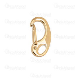 1720-2514-GL - Stainless Steel 316 Carabiner Lobster Spring Clasp  16x8.5mm with 4x2mm hole 4mm Opening Gold Plated 5pcs 1720-2514-GL,Findings,Clasps,Springing,Carabiner,montreal, quebec, canada, beads, wholesale