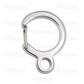 1720-2514-R18 - Stainless Steel 304 Carabiner Spring Clasp Round 25x18x3mm with 4mm hole Natural 10pcs 1720-2514-R18,Findings,Clasps,montreal, quebec, canada, beads, wholesale