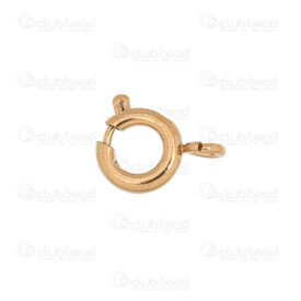 1720-2516-GL - Stainless Steel 304 Spring Ring Clasp 6mm 1.5mm Loop Gold Plated 20pcs 1720-2516-GL,Findings,Clasps,Springing,Spring rings,montreal, quebec, canada, beads, wholesale
