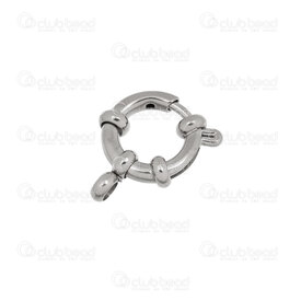 1720-2516-S12 - Stainless Steel 304 Sailor Clasp Round 14.5x12x2.5mm 2mm Opening with 2.5mm Ring Natural 10pcs 1720-2516-S12,Findings,Clasps,Springing,Spring rings,montreal, quebec, canada, beads, wholesale
