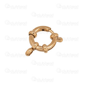 1720-2516-S12GL - Stainless Steel 304 Sailor Clasp Round 14.5x12x2.5mm 2mm Opening with 2.5mm Ring Gold PLated 10pcs 1720-2516-S12GL,Findings,Clasps,Springing,Spring rings,montreal, quebec, canada, beads, wholesale