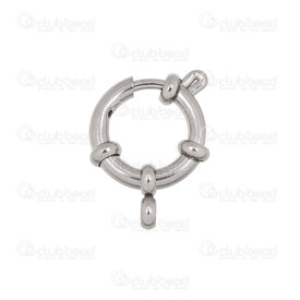 1720-2516-S14 - Stainless Steel 304 Sailor Clasp Round 20x14x2.5mm 3mm Opening with 3mm Ring Natural 10pcs 1720-2516-S14,C,montreal, quebec, canada, beads, wholesale
