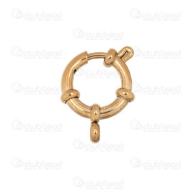 1720-2516-S14GL - Stainless Steel 304 Sailor Clasp Round 20x14x2.5mm 3mm Opening with 3mm Ring Gold Plated 10pcs 1720-2516-S14GL,C,montreal, quebec, canada, beads, wholesale