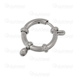1720-2516-S16 - Stainless Steel 304 Sailor Clasp Round 14.5x12x2.5mm 3mm Opening with 2.5mm Ring Natural 10pcs 1720-2516-S16,Findings,Clasps,Springing,Spring rings,montreal, quebec, canada, beads, wholesale