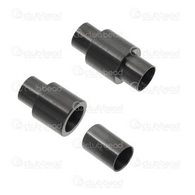 1720-2517-06BBN - Stainless Steel 304 Magnetic Clasp For Cord 20x10mm Inside Diameter 6mm Brushed Finish Black 5pcs 1720-2517-06BBN,Findings,Clasps,For cords,montreal, quebec, canada, beads, wholesale