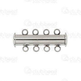 1720-2520-04 - Stainless Steel 304 Magnetic Clasp Multi-Rows 24.5x10mm 4 Rows Natural 1.5mm Loop 4pcs 1720-2520-04,1720-,4pcs,Stainless Steel 304,Magnetic Clasp,Multi-Rows,4 Rows,24.5x10mm,Grey,Natural,Metal,1.5mm Loop,4pcs,China,montreal, quebec, canada, beads, wholesale