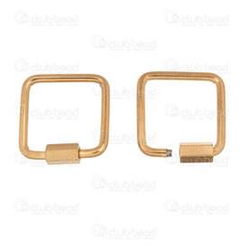 1720-2525-3-20HGL - Stainless Steel 304 Screw Carabiner Clasp Square 20x21x2mm Hexagone Screw with 2.5mm Opening Gold Plated 5pcs 1720-2525-3-20HGL,Findings,Clasps,Screwable,montreal, quebec, canada, beads, wholesale