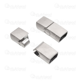 1720-2528-B - Stainless Steel 304 Magnetic Clasp For Flat Cord 8x5mm 23.5x10x7mm Double Lock Brushed Finish Natural 4pcs 1720-2528-B,Findings,Clasps,montreal, quebec, canada, beads, wholesale