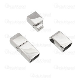1720-2528 - Stainless Steel 304 Magnetic Clasp For Flat Cord 8x5mm 23.5x10x7mm Double Lock Natural 4pcs 1720-2528,acier fermoir,Natural,Stainless Steel 304,Magnetic Clasp,For Flat Cord 8x5mm,Double Lock,23.5x10x7mm,Grey,Natural,Metal,4pcs,China,montreal, quebec, canada, beads, wholesale