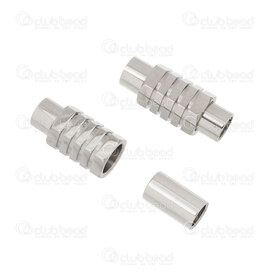 1720-2532 - Stainless Steel 304 Magnetic Clasp For Cord 14x5.5mm With Lines Natural Inside Diameter 3mm 5pcs 1720-2532,5pcs,Metal,Stainless Steel 304,Magnetic Clasp,For Cord,With Lines,14x5.5mm,Grey,Natural,Metal,Inside Diameter 3mm,5pcs,China,montreal, quebec, canada, beads, wholesale