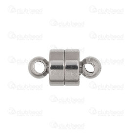 1720-2540 - Stainless Steel 304 Magnetic Clasp Cylinder 12x6mm with 4mm Loop Natural 10pcs 1720-2540,W*,montreal, quebec, canada, beads, wholesale
