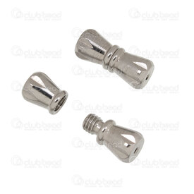 1720-2543-02 - Stainless Steel 304 Screw Clasp Barrel 11.5x5mm Natural For 1mm Cord 10 sets 1720-2543-02,Findings,Clasps,Screwable,Stainless Steel 304,Screw Clasp,Barrel,11.5x5mm,Grey,Natural,Metal,For 1mm Cord,10 sets,China,montreal, quebec, canada, beads, wholesale