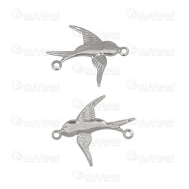 1720-2600-02 - stainless steel link bird 16X20mm natural 20pcs 1720-2600-02,oiseau,montreal, quebec, canada, beads, wholesale